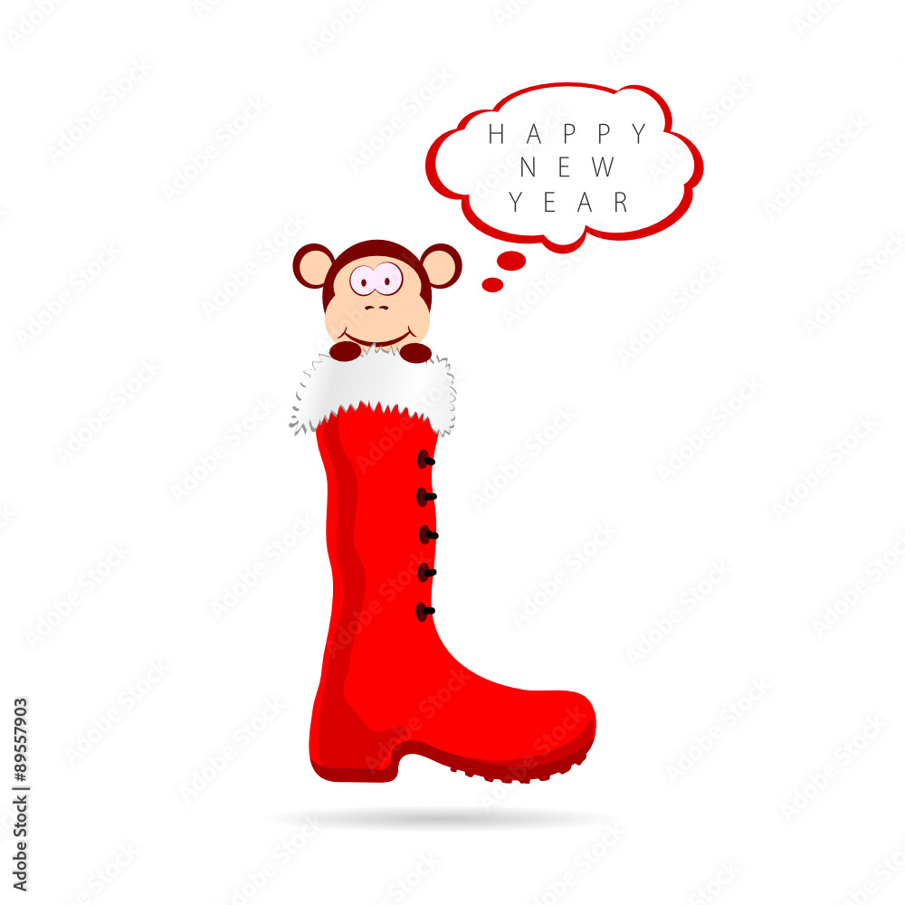 Fototapeta premium monkey 2016 new year color vector