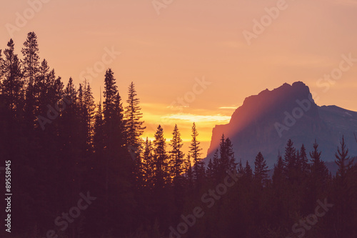 Mountains sunset