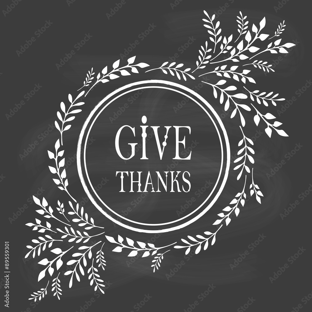 Card for Thanksgiving Day on the blackboard Card for Thanksgiving Day on the blackboard