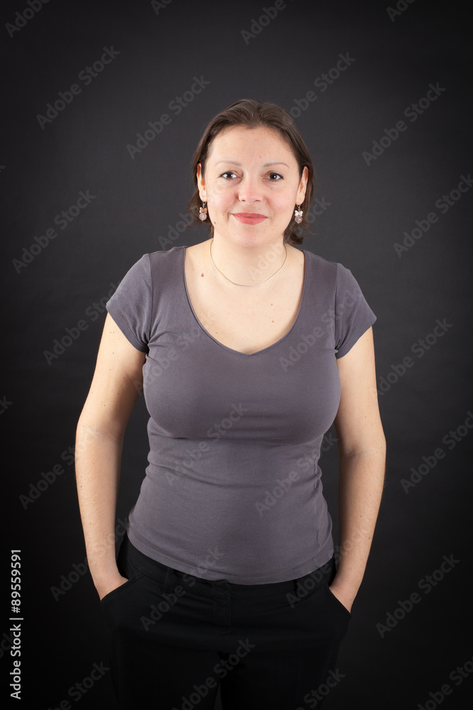 Beautiful woman doing different expressions in different sets of clothes: posing Beautiful woman doing different expressions in different sets of clothes: posing