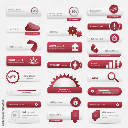 Red custom service buttons