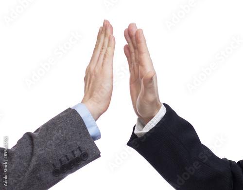 Successful business giving high five photo