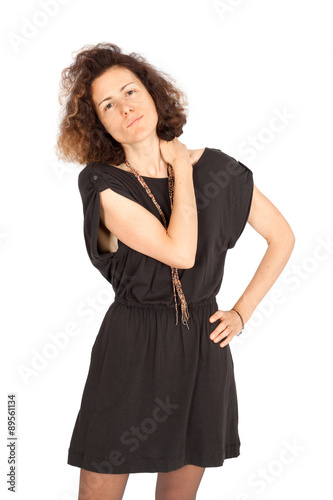 Beautiful woman doing different expressions in different sets of clothes: love
