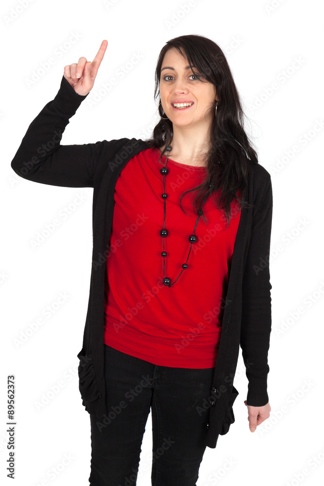 Beautiful woman doing different expressions in different sets of clothes: want to speak Beautiful woman doing different expressions in different sets of clothes: want to speak
