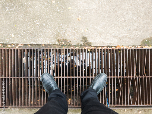 Wallpaper Mural Business man wearing black trousers and black leather shoes look Torontodigital.ca
