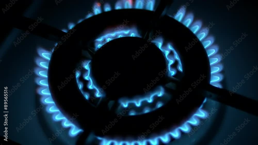 Gas fire burns Gas fire burns