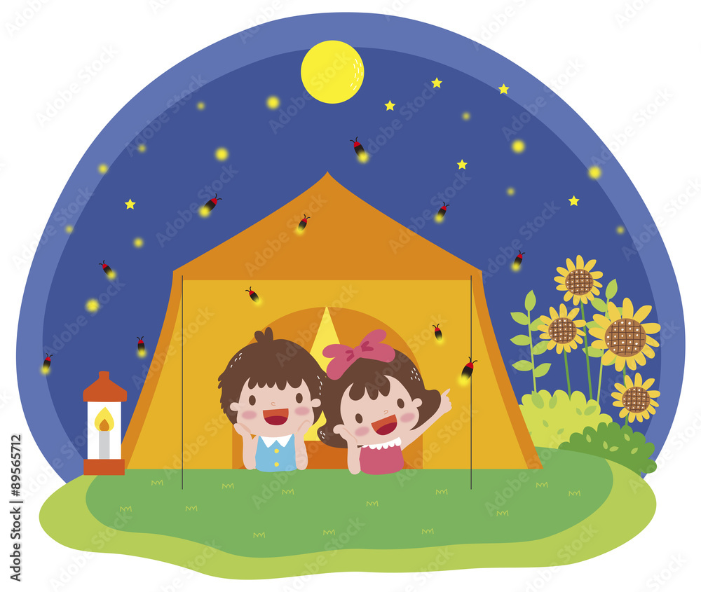 Naklejka premium camping