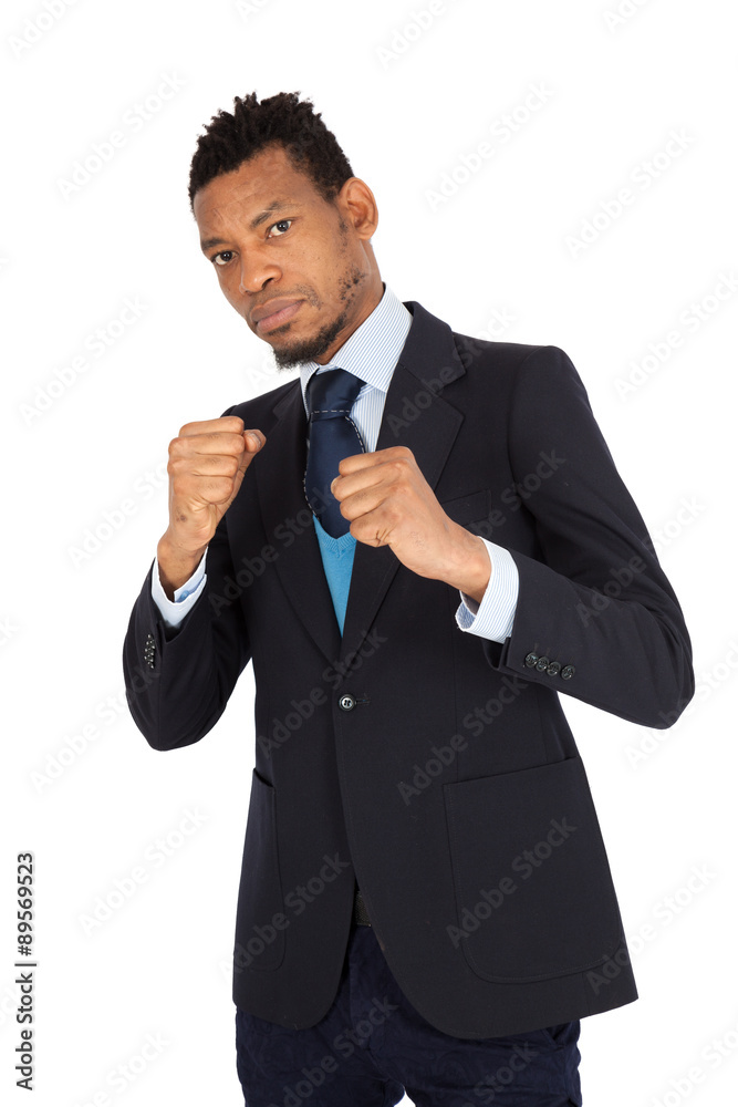 Handsome man doing different expressions in different sets of clothes: boxing Handsome man doing different expressions in different sets of clothes: boxing