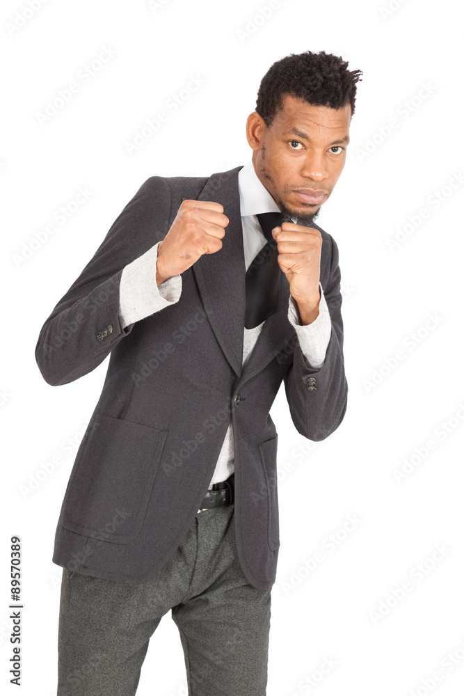 Handsome man doing different expressions in different sets of clothes: boxing Handsome man doing different expressions in different sets of clothes: boxing