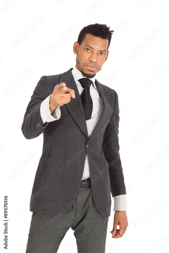 Handsome man doing different expressions in different sets of clothes: gun sign Handsome man doing different expressions in different sets of clothes: gun sign