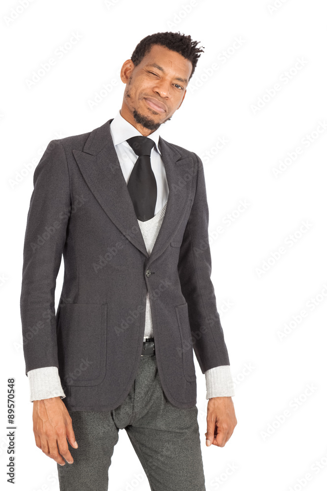 Handsome man doing different expressions in different sets of clothes: blinking Handsome man doing different expressions in different sets of clothes: blinking