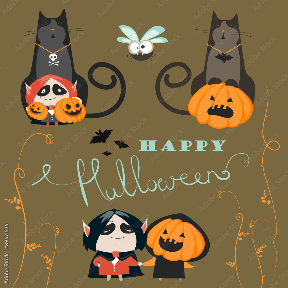 Halloween characters icon set Halloween characters icon set