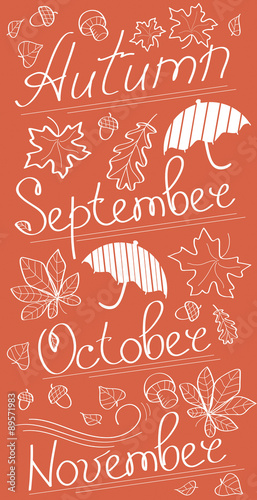 Autumn illustrations. Vector