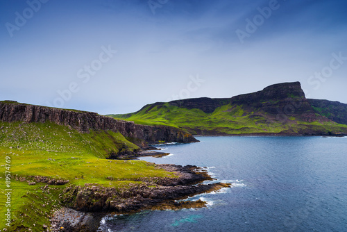 Mountains and ocean in Neist Point, isle of Skye, Scotland