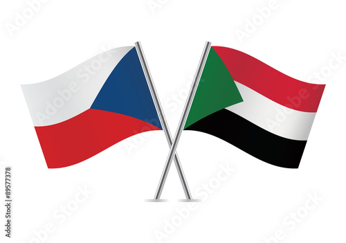 Free Download Sudan and Czech flags. Vector illustration. - GFXLoad