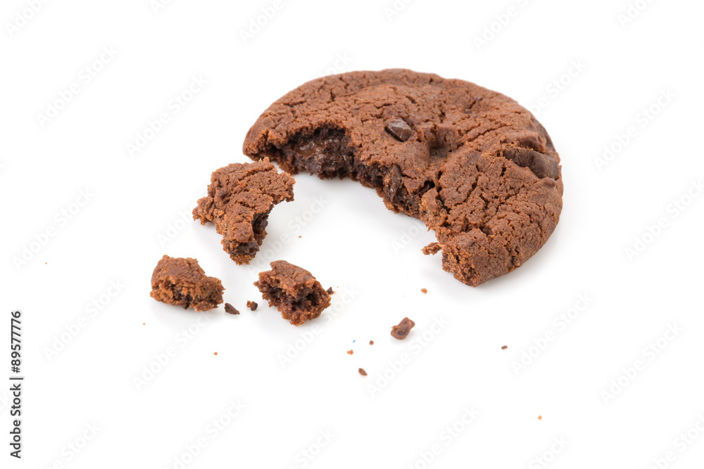 soft dark chocolate brownie cookies on white soft dark chocolate brownie cookies on white