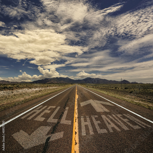 Принти на полотні Two Way Road to Heaven and Hell
