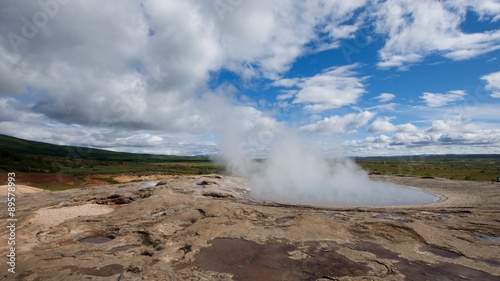 Geyser landscape in Iceland