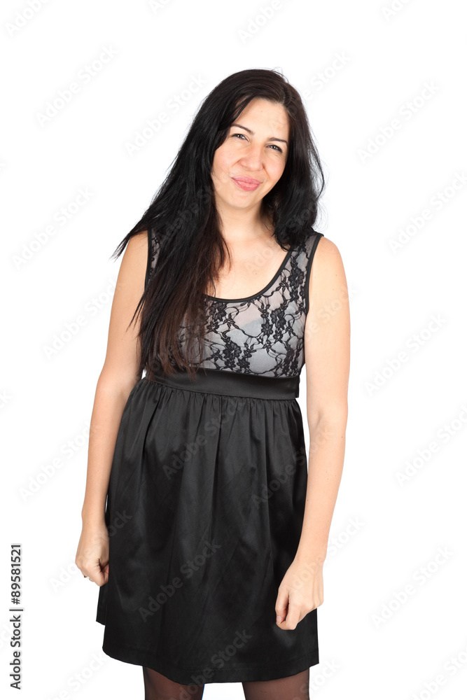 Beautiful woman doing different expressions in different sets of clothes: suspicion Beautiful woman doing different expressions in different sets of clothes: suspicion