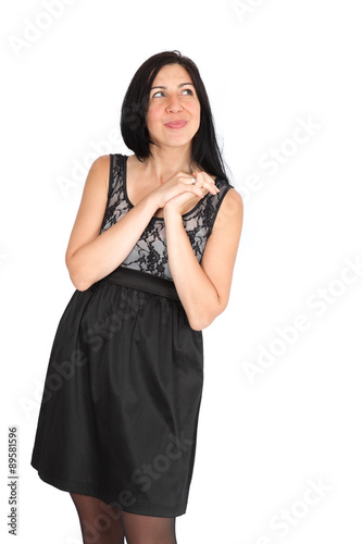 Beautiful woman doing different expressions in different sets of clothes: posing