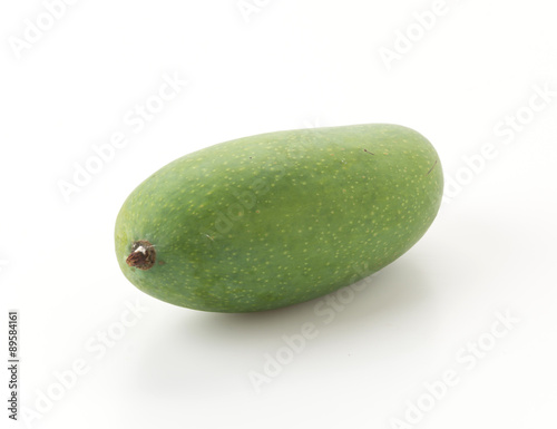 green mango on white background