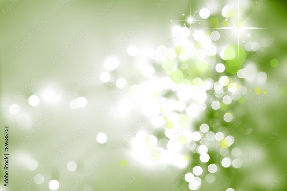 Fototapeta premium Circles and stars abstract green background