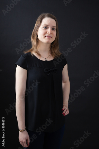 Beautiful woman doing different expressions in different sets of clothes: love