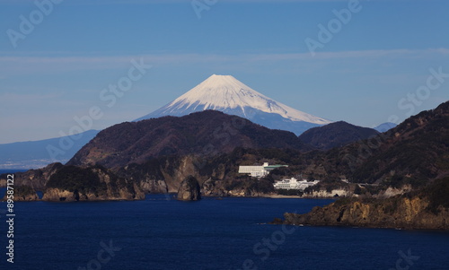 Mountain Fuji and sea from Izu city Shizuoka