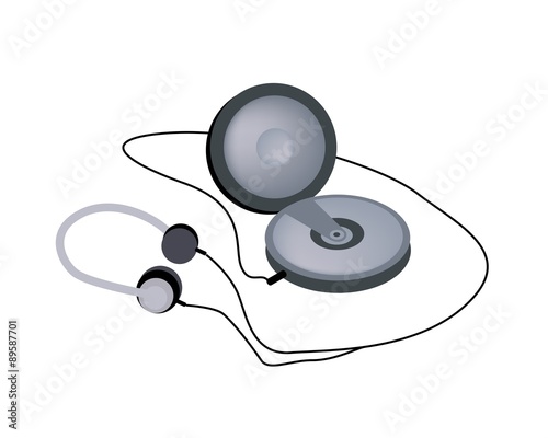 Walkman CD or DVD Player with Disc Inside