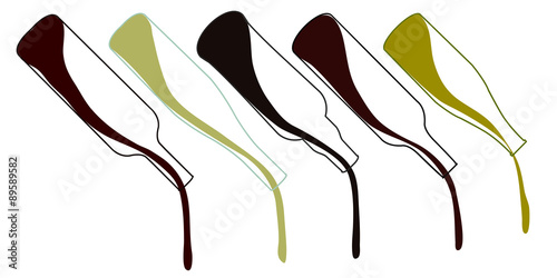 Wines of Europe Pouring Bottles Illustration