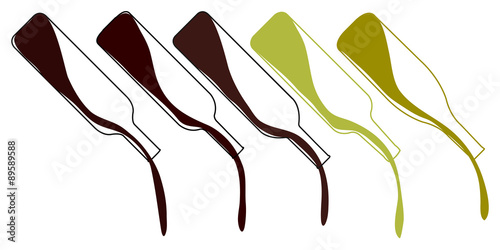 Wines of the World Pouring Bottles Illustration