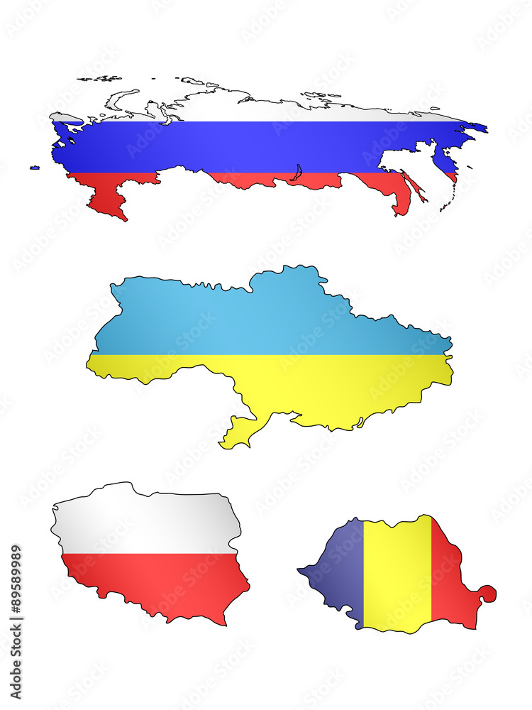 Naklejka premium Europe Maps with Flags 6 EPS 10