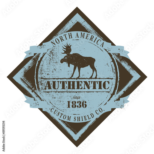 vintage moose insignia with copy space