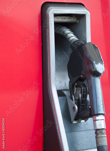fuel nozzle at a gas station. Petrol station. Filling station. Petrol. Gasoline