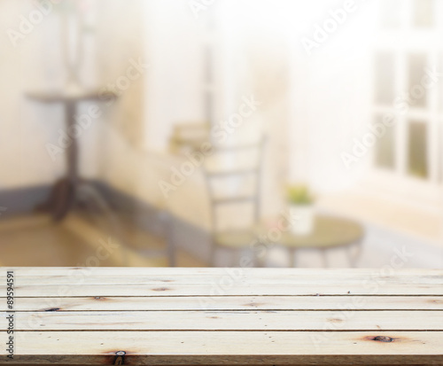 Table Top And Blur Interior Background