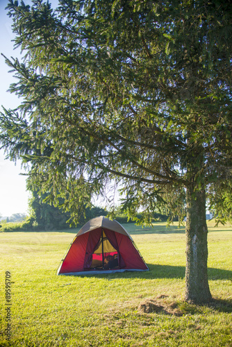 Tent on camping site