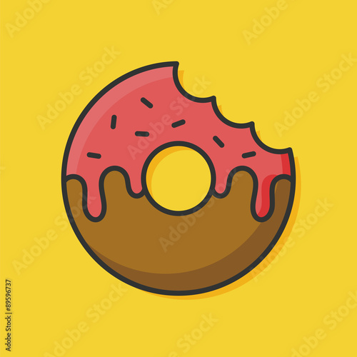 Obraz na plátně donut color line icon