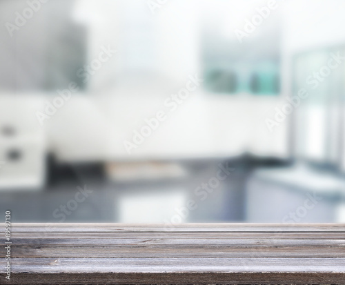 Table Top And Blur Interior Background