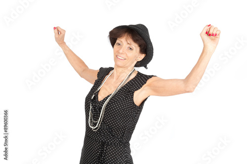 Beautiful woman doing different expressions in different sets of clothes: waking up