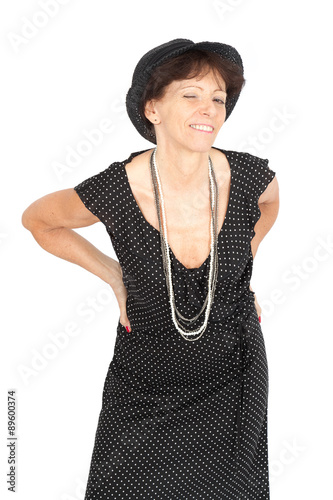 Beautiful woman doing different expressions in different sets of clothes: blinking