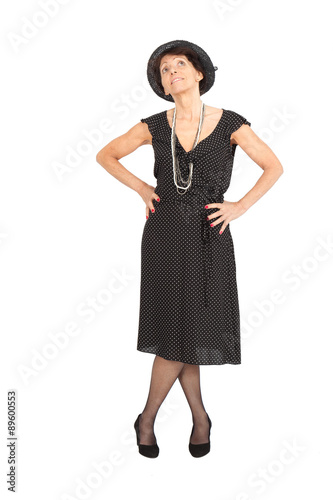 Beautiful woman doing different expressions in different sets of clothes: posing