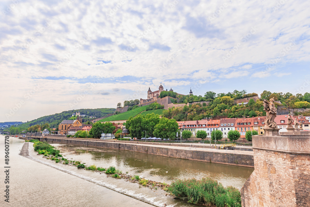 Wuerzburg City in Franconia, Germany. Travel destination