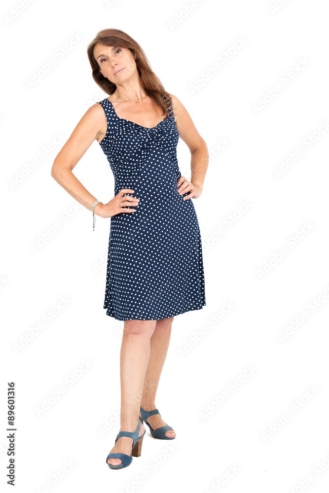 Beautiful woman doing different expressions in different sets of clothes: posing