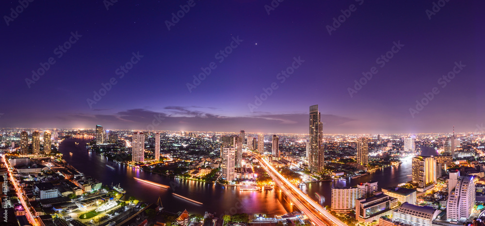 Fototapeta premium Bangkok panoramę miasta w Tajlandii.