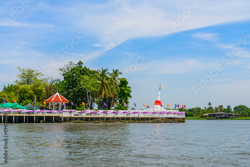 White pagoda at Koh Kred in Thailand. photo