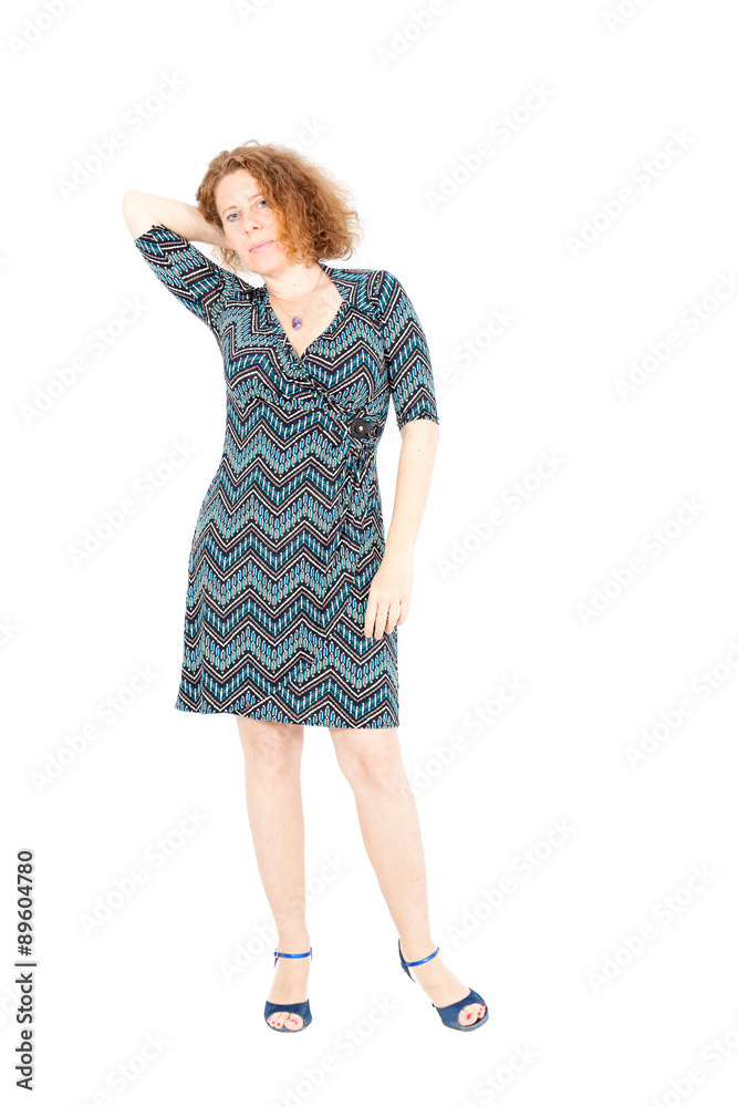 Beautiful woman doing different expressions in different sets of clothes: posing