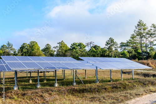 Solar cells for renewable solar energy with sun.