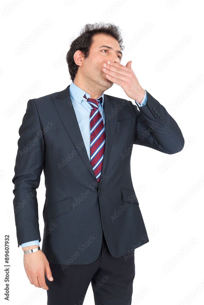 Handsome arabic man doing different expressions in different sets of clothes: yawn Handsome arabic man doing different expressions in different sets of clothes: yawn