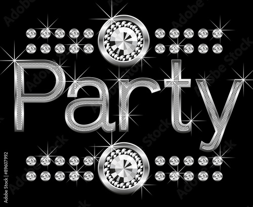 thin metal diamond word party