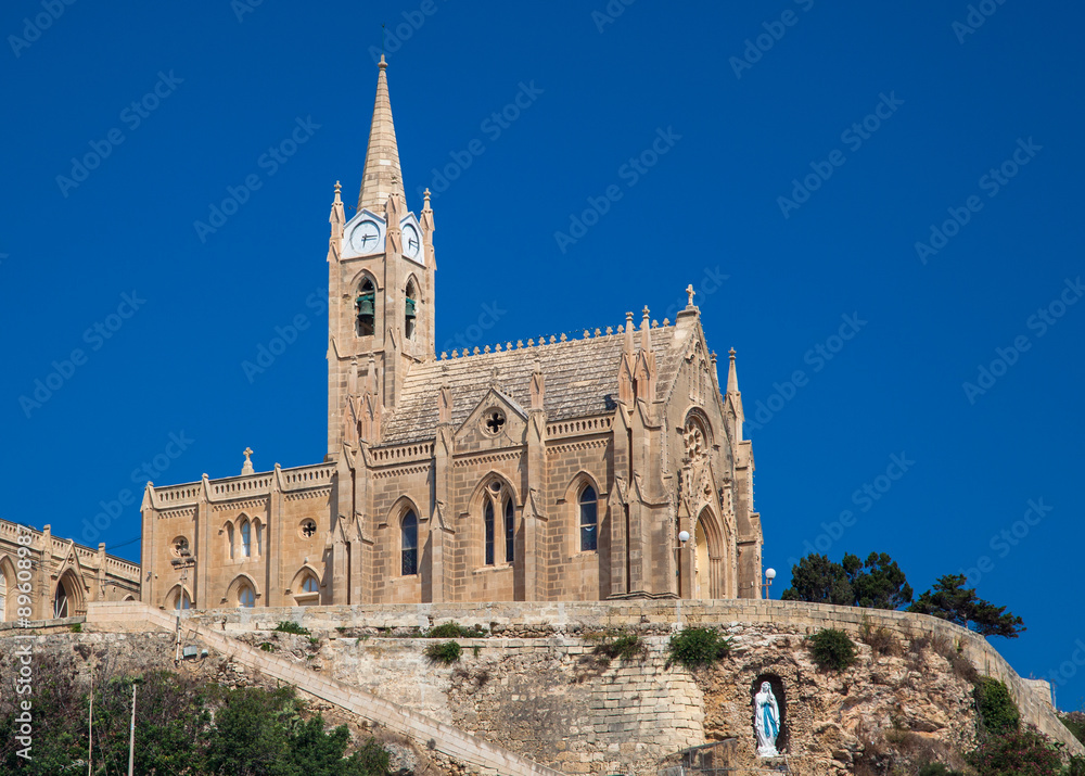 Church in town Mgarr - Gozo, Malta